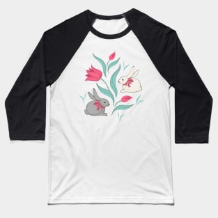 Bunny floral pattern Baseball T-Shirt